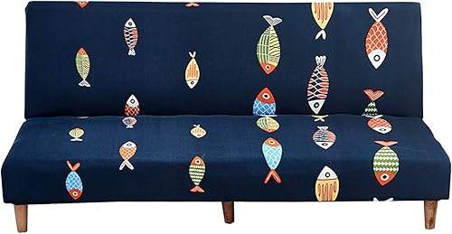 Miniatura 8 de WOMACO Funda de futón estampada fundas elásticas para sofá cama tamaño matrimonial individual Queen sin brazos con parte inferior elástica para
