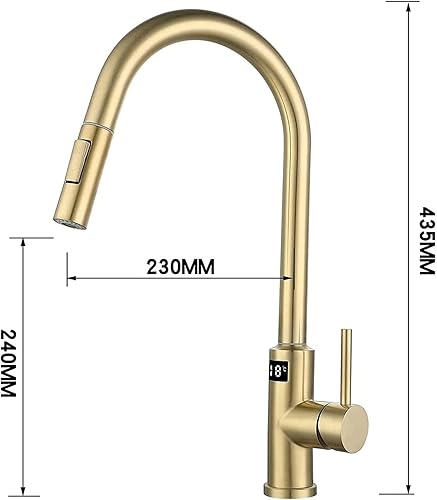 Miniatura 5 de Yalsfowe Grifo de cocina táctil, grifo de cocina con rociador extraíble, sensor inteligente de acero inoxidable, grifo de fregadero de cocina con