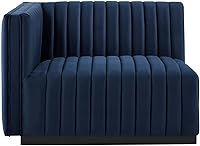 Vista 141 de Modway Conjure - Sofá seccional tapizado de terciopelo de alto rendimiento, con canal, silla sin brazos en negro y gris