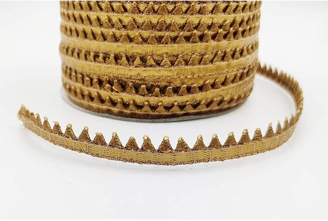 Ramnikstores Samosa Gota Patti Lace Border (40 Meter) Material for Dupatta, Saree, Lehengas, Palazzo, Anarkali Suits, Blouses, Bridal Dresses. (Gold)