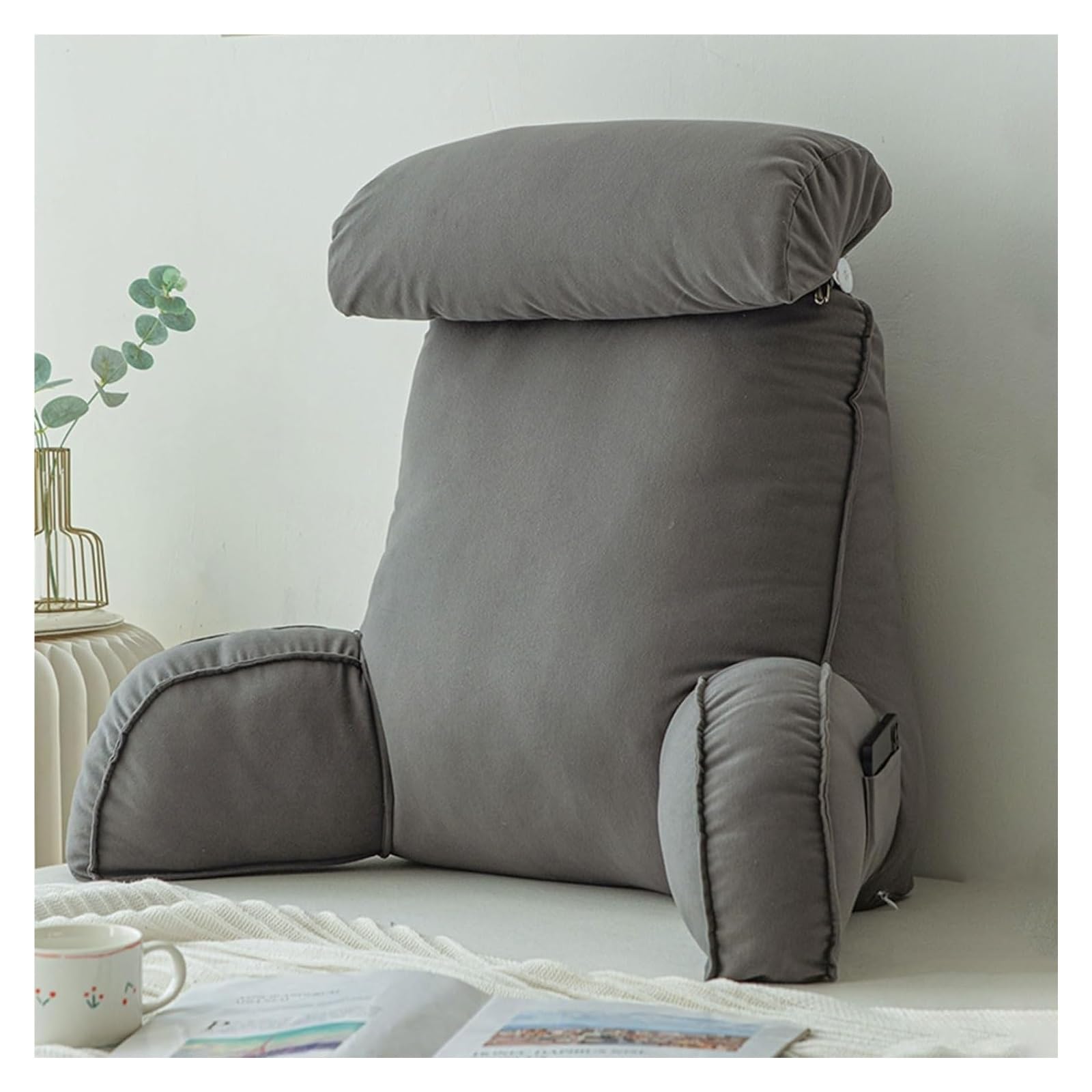 YKMYXZ support pillow， Relax With NeckArm Support Teens,and Kids For Bed Rest,Arm,Back,Pregnancy Lumbar & Head Neck Coccyx Lower Cushion(Premium Gray)