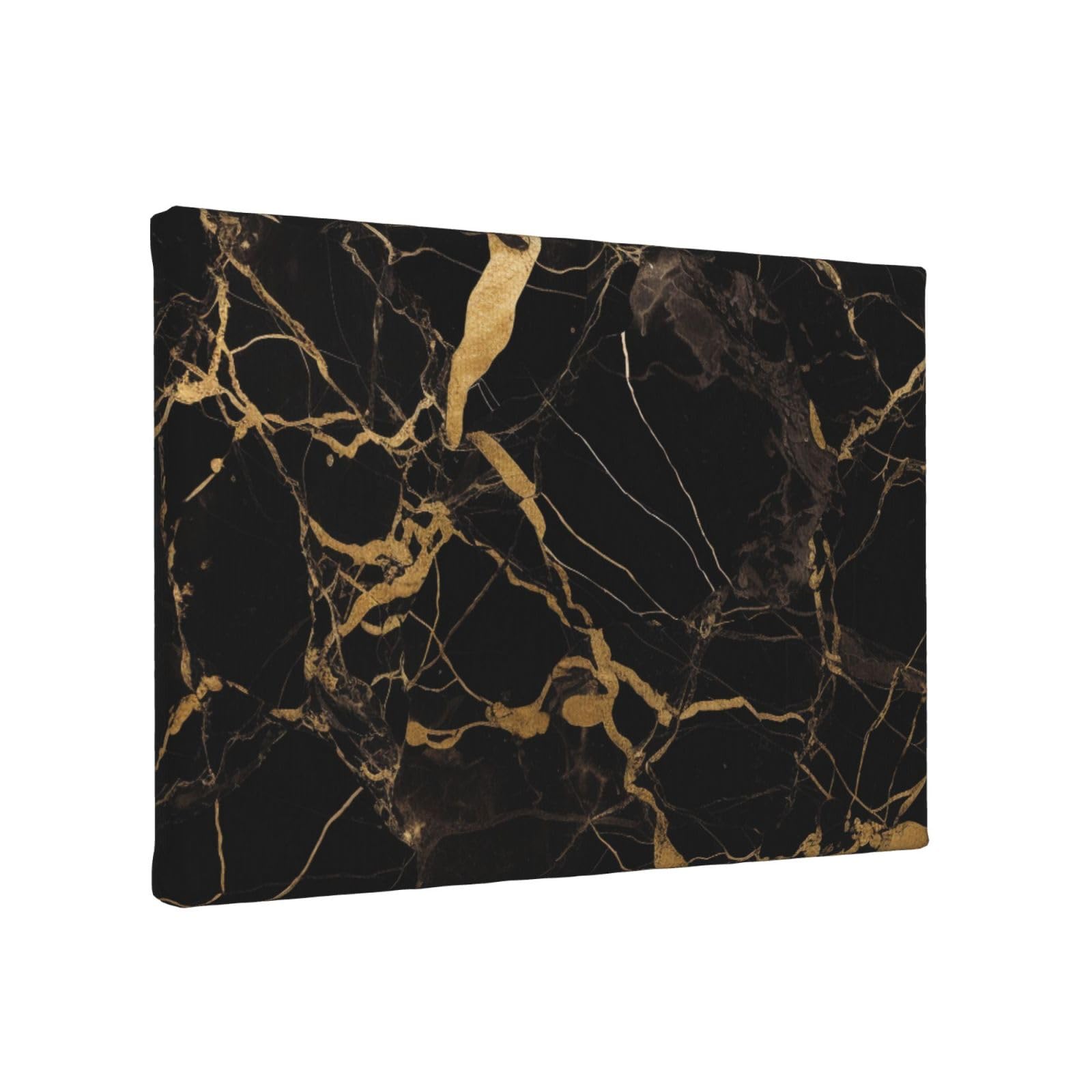 YKLJG Black Gold Marble Printed Wall Art Canvas Painting 30x20 CM Wooden Framed Picture Painting Artwork Prints for Bedroom Kitchen Home Office Decor