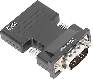 1080P HDMI to VGA Adapter, VGA to HDMI Adapter Converter, Audio and Video Sync HDMI Female to VGA Male Converter with 3.5mm Audio Cable for Laptops PCs Monitors