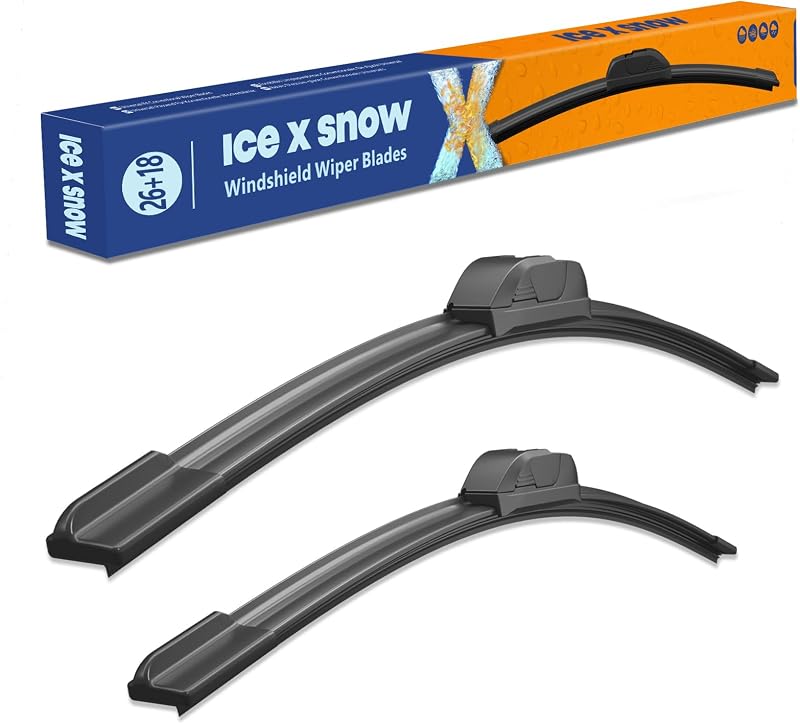 Palhetas de limpador de para-brisa de silicone icexsnow 26" + 18" para veículos específicos – Kit com 2