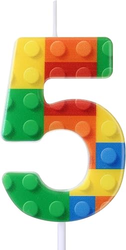 Rossesay Vela de cumpleaños número 0-9 para pastel de cumpleaños, velas de bengala para pastel, velas de bloque de construcción, velas novedosas