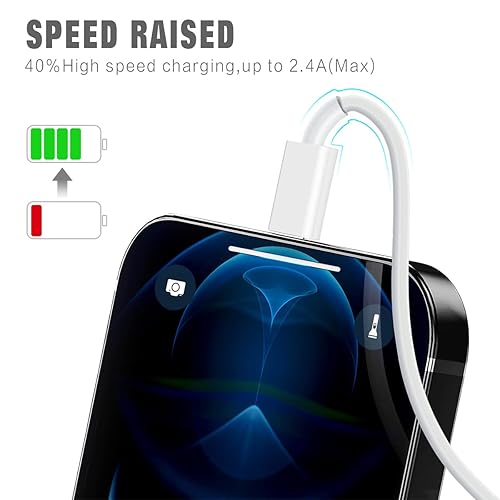 Miniatura 4 de Cargador de iPhone, paquete de 5 (6661010 pies) certificado Apple MFi cables de carga de Apple, cable de carga rápida para iPhone