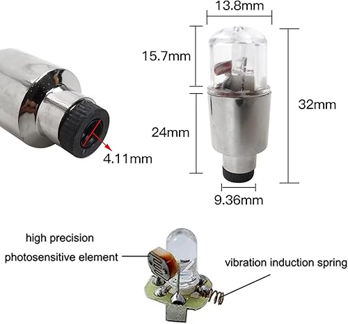 Miniatura 2 de Paquete de 16 tapones para válvula de aire para neumáticos de automóvil, impermeables, de bajo consumo (colorido, rojo, azul, verde)