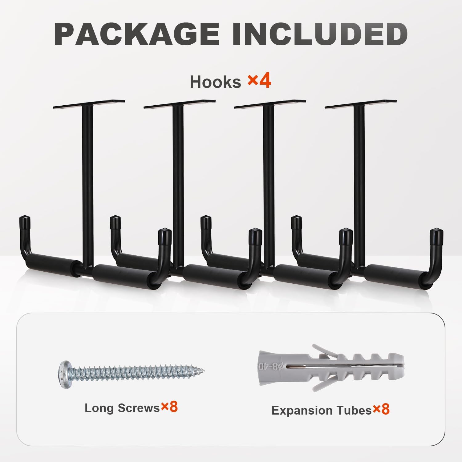 LEICHTEN 4 Pcs Upgraded Overhead Garage Storage Rack, Durable Garage Ceiling Storage Racks, Garages Overhead Lumber Storage Racks, Hanging for for Ladders, Ski Tools, Bikes, Tires, Gardening Tools