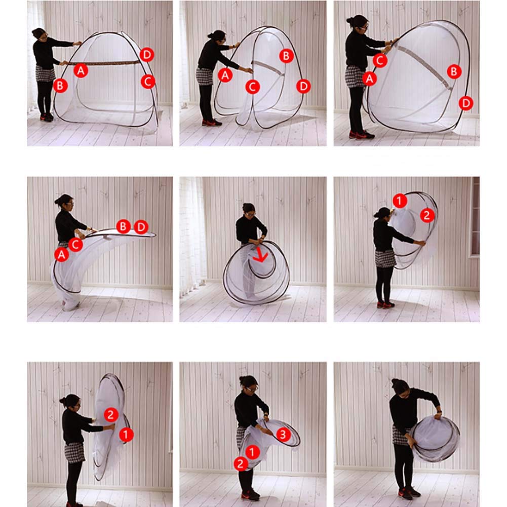Popup Moskitonetze Für Queensize-Bett,Folding Baldachin,Bett Zelt Mit Boden Für Zuhause Reise Camping,Portable Anti-moskito-c Queen1