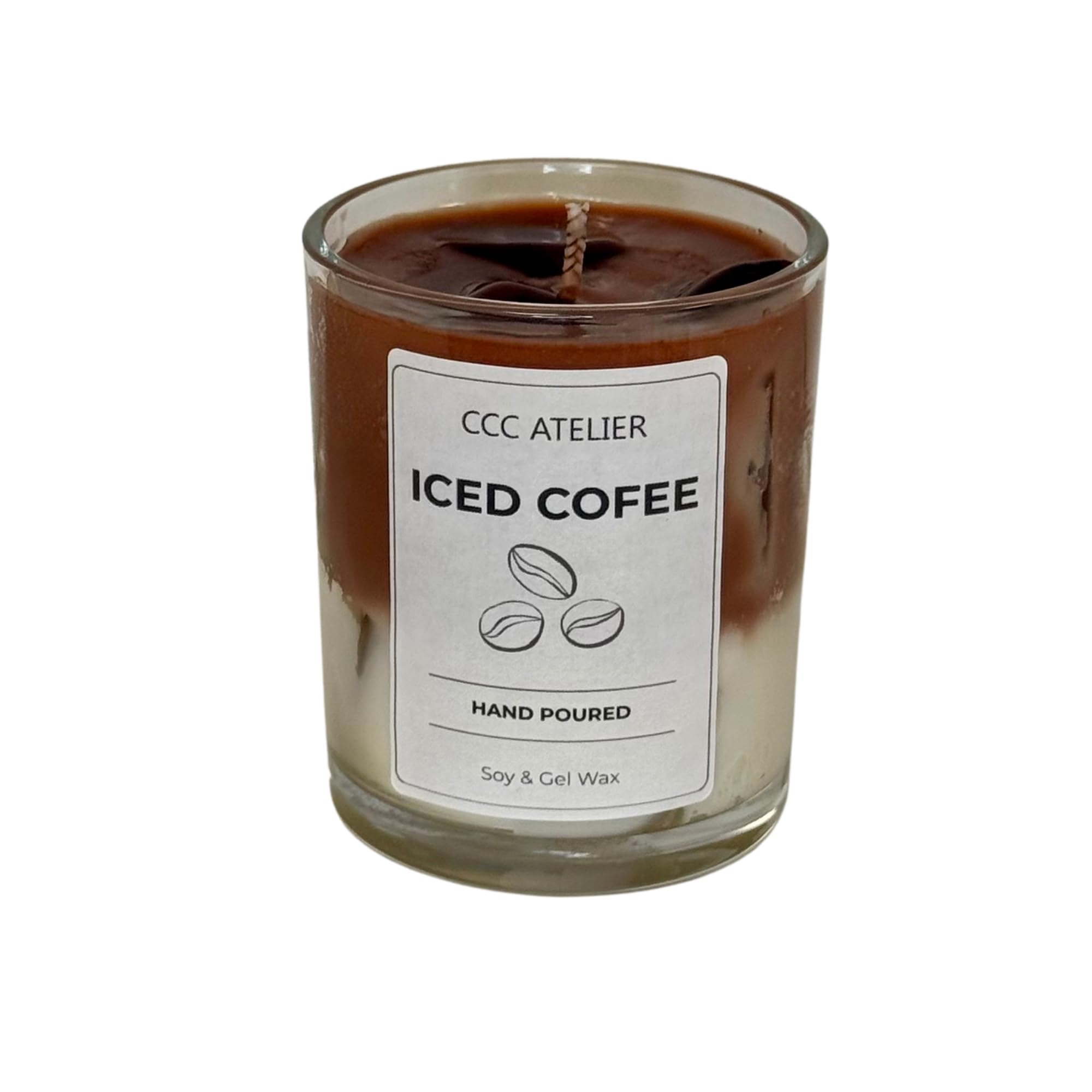 Matcha & Iced Coffee Candle | Aesthetic Jelly Wax Drink Candle | Gift for Coffee Lovers, Matcha Lovers, Home Decor (Iced Coffee)