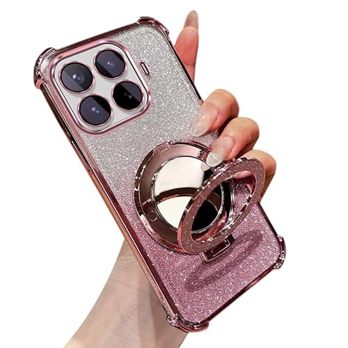 LUNBER-ARMOR�EFor Xiaomi 17T Pro �P�[�X 17TPro �J�o�[ ���b�L TPU �����O�t�� �~���[�t�� ��̌^�J���������Y�ی� �O���b�^�[ �O���f�[�V����(�s���N)