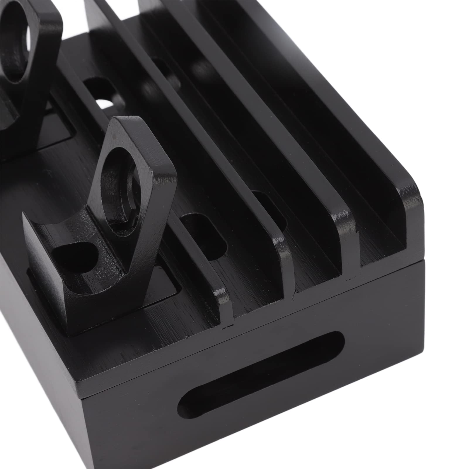 Pyhodi Bambus-Ladestation für Mehrere Geräte, Multifunktions-Ladestation mit 5 Anschlüssen, Magnetisches Design, Schreibtisch-Dockingstationen, Elektronischer Organizer für Telefone, (Schwarz)