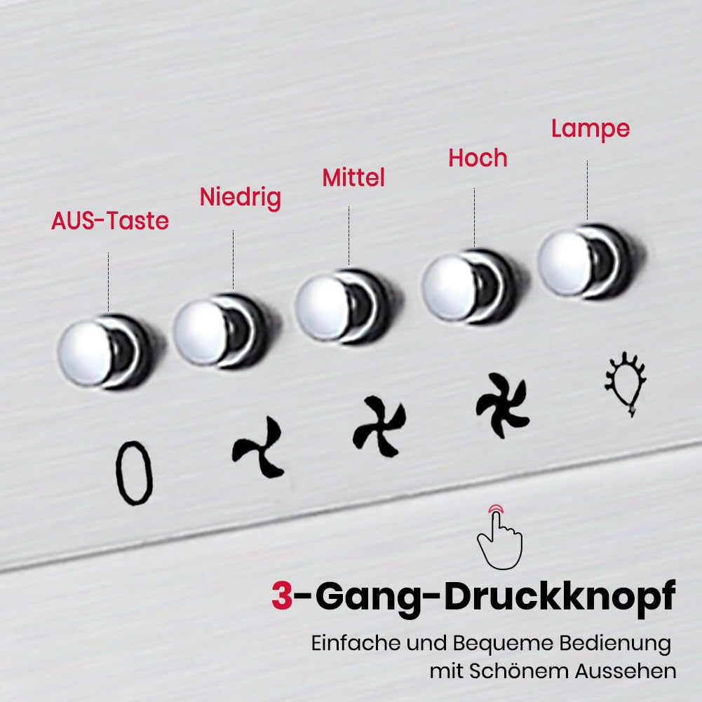 Gasland Chef AR60SP Campana Extractora Inclinada 60cm, Campana Extractora de Pare Cocina, Decorativa, 350 m³/h, 3 Velocidades de Exrtacción, Acero inoxidable