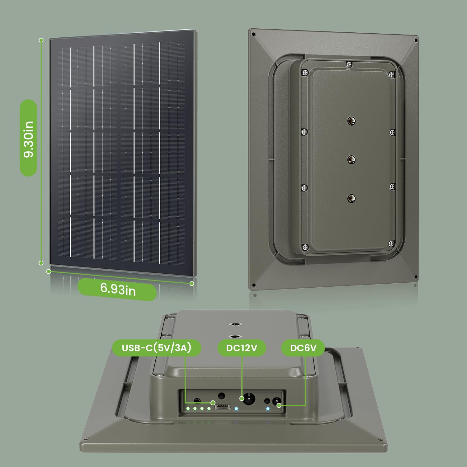 Solarpanel 20000mAh Akku kompatibel mit 12V/6V Wildlifekamera Überwachungskameras 3M Verbindungskabel Wasserdichtes Solarladegerät