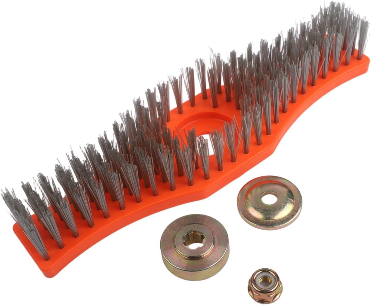 Nylon Lawn Mower Cleaning Brush with Plastic Handle and Fixing Accessories for Lawn Mowers and Garden Power Tools, Gentle for tile Floor for surface Cleaner