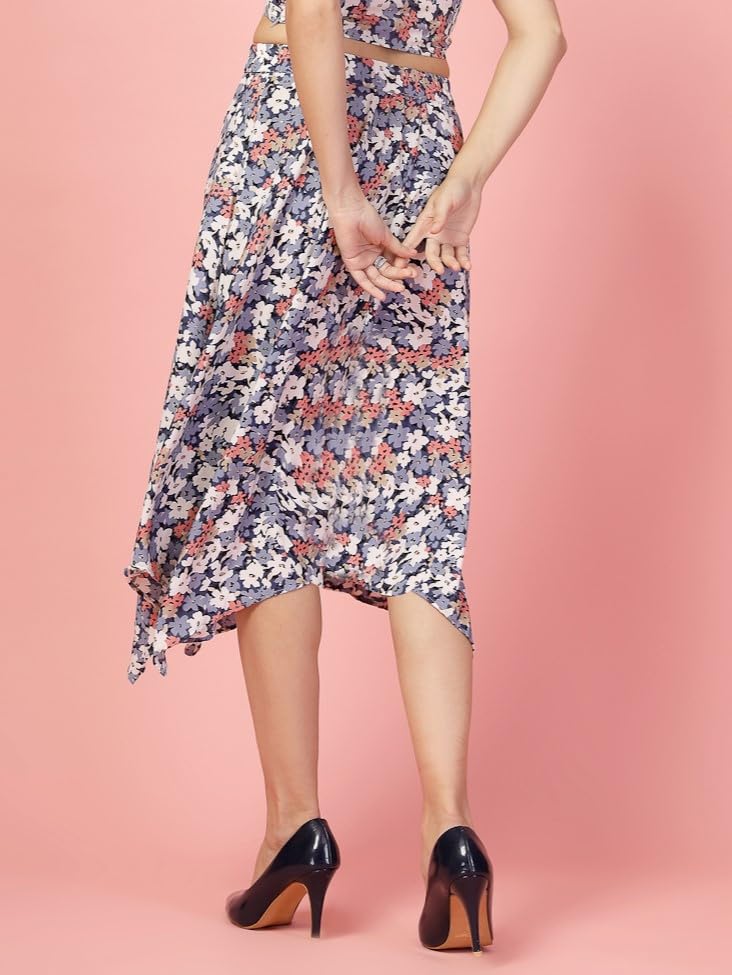 Image of OOMPH! Long Skirts for Women with Handkerchief Hem