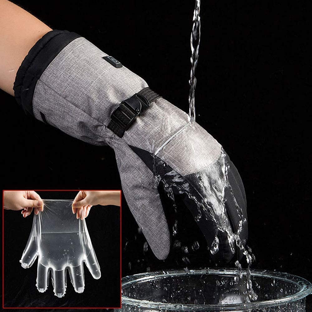 Guantes térmicos Guantes térmicos de Invierno Guantes a Prueba de Viento para Hombres y Mujeres Ciclismo al Aire Libre Motocicleta Camping, 3 Niveles de Control de Temperatura