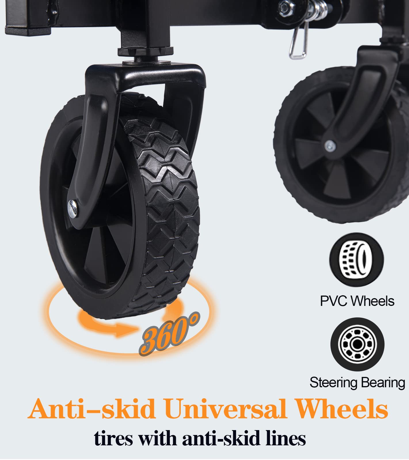 Collapsible Folding Wagon Cart Heavy Duty Outdoor Utility Wagon Beach Wagon Grocery Wagon Camping Portable Garden Wagon Cart with All-Terrain Wheels(Blue)