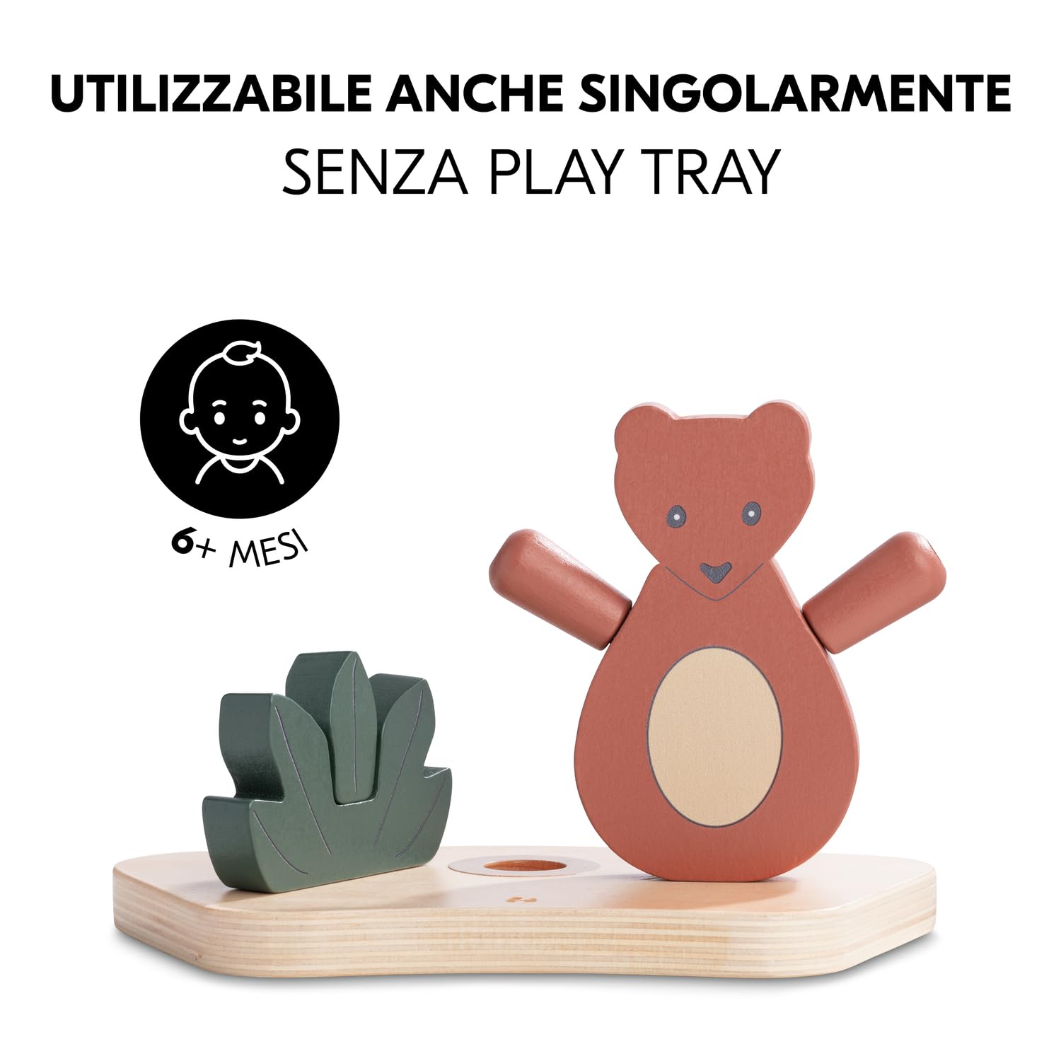 Vassoio Hauck Arketa Click Tray – Tavolino In Materiale Riciclato, Facile Da Montare, Adatto Da 6 Mesi, Bianco