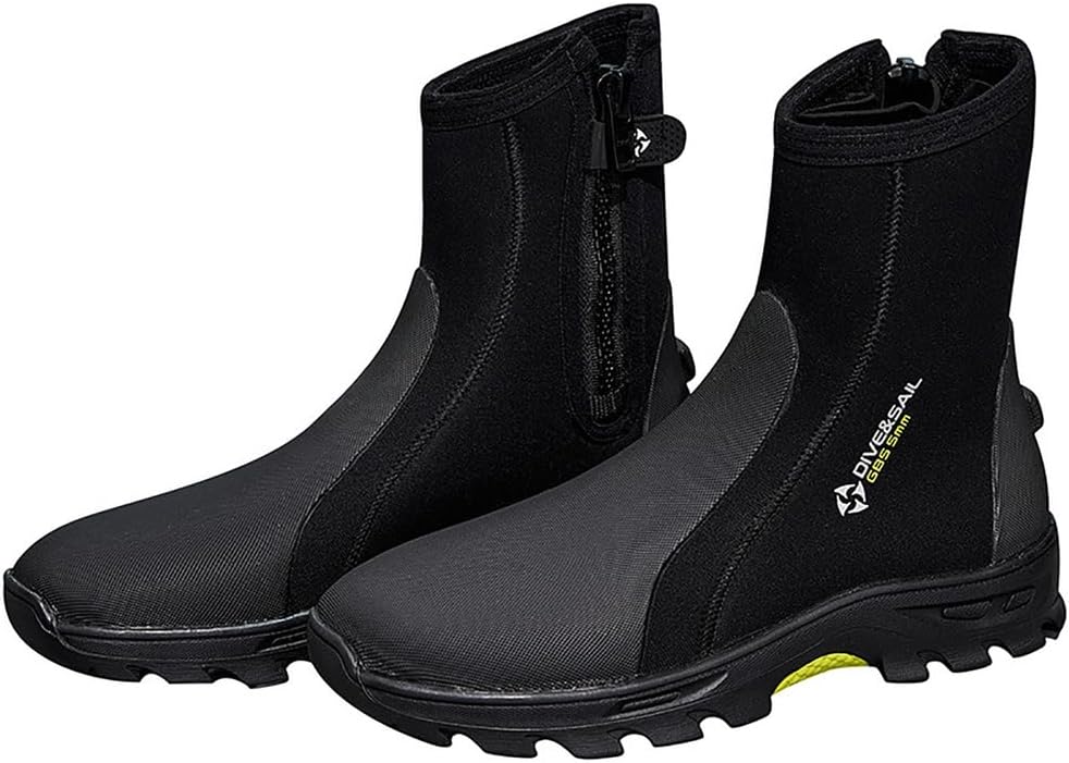 WYYHAA 5Mm Neoprene Dive Boots for Men – High-Top Side Zipper Wetsuit Water Shoes with Anti-Slip Thick Sole – Durable Snorkeling, Surfing, Rafting & Beach Footwear
