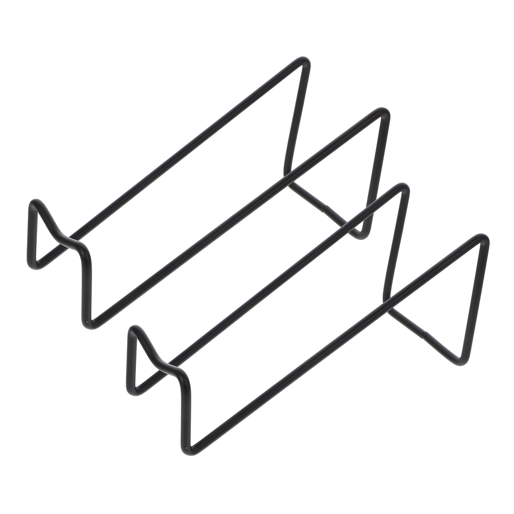 INOOMP Portabottiglie Supporto per Bottiglia di Vino in Ferro Nero da Tavolo 2 Pezzi Resistente e Portatile per Casa e Ristorante Elegante