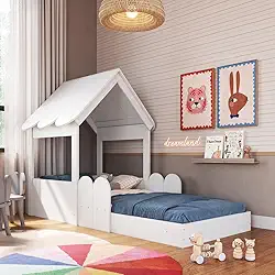 Cama Montessoriana Infantil Casa Solteiro Branco - Completa Móveis