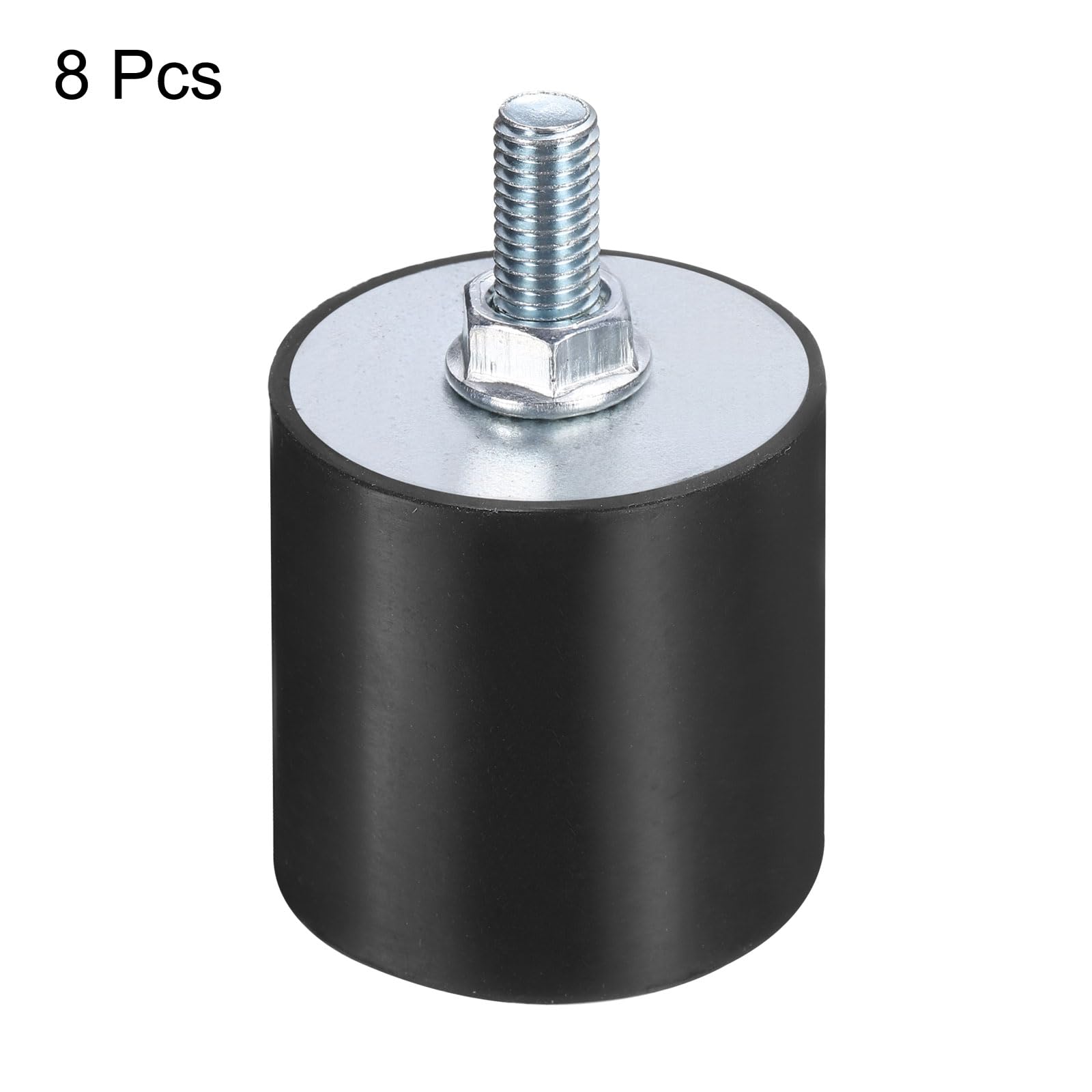 QUARKZMAN 8pcs Supporti Antivibranti In Gomma M8x23mm Con Perno 40x40mm Maschio Femmina Ammortizzatori Di Vibrazioni Zincati Supporti Cilindrici Antivibranti Con 8 Dadi Di Bloccaggio M8