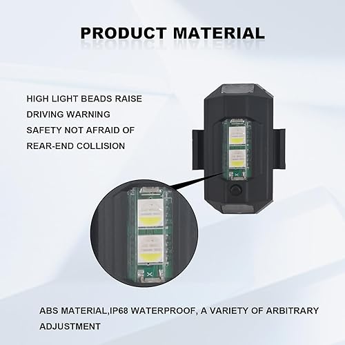 Miniatura 4 de Luces estroboscópicas LED recargables de advertencia nocturna, 7 colores, luces anticolisión para coche, motocicleta, barco