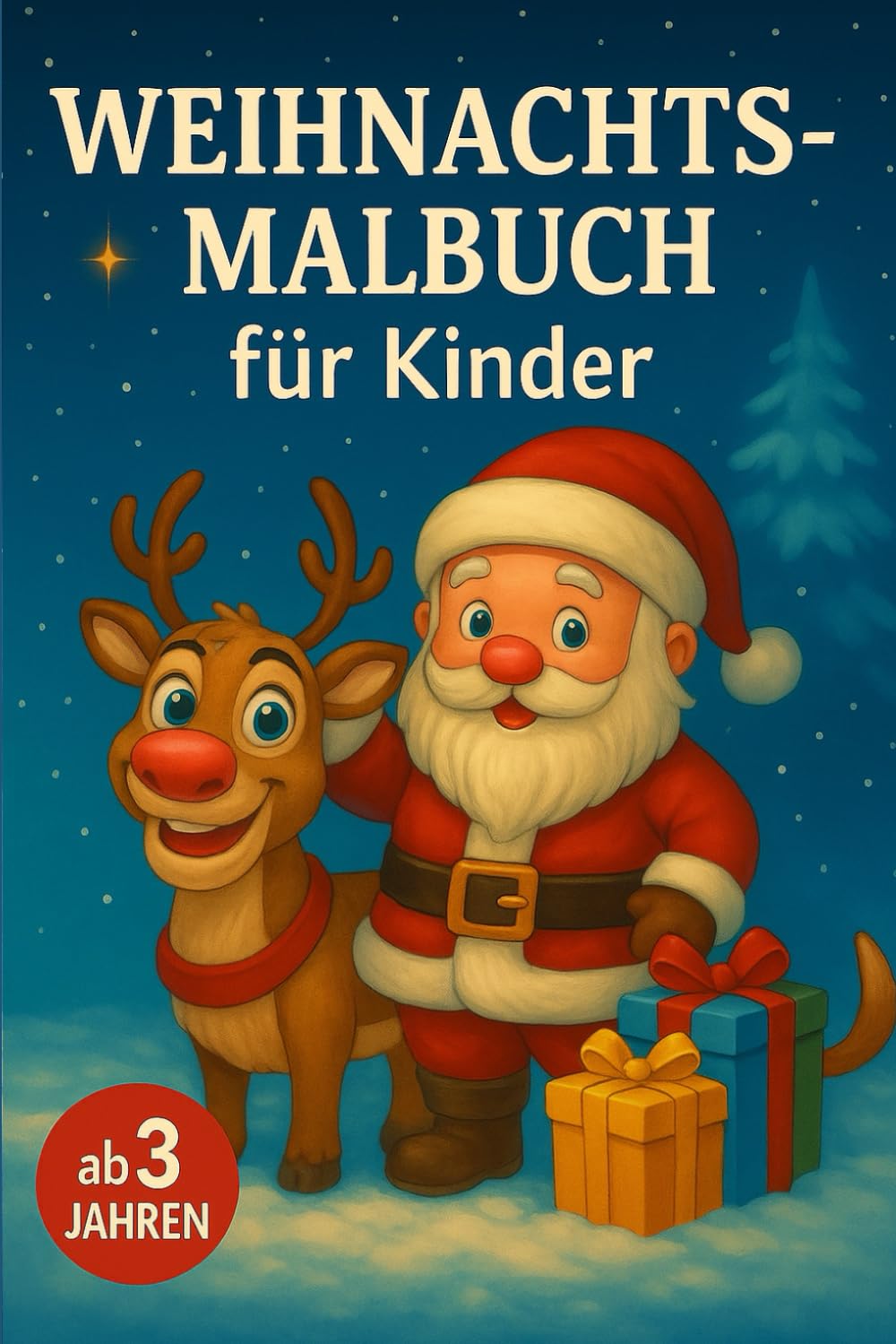 Weihnachtsmalbuch Kinder: Ausmalspaß für Jungen und Mädchen, große und lustige Ausmalmotive