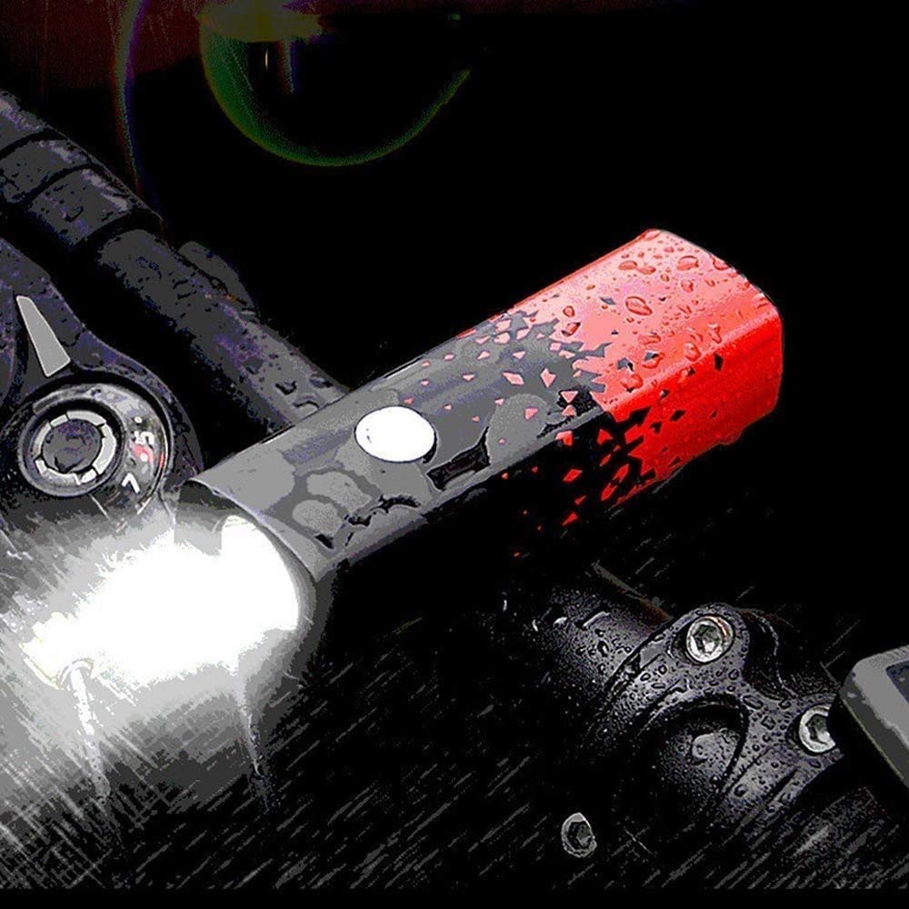 600 Lumen Bike Light □ 5 Modos □ Compacto y Duradero □ Impermeable □ Faro Recargable USB □ para Carretera, montaña, Bicicletas de cercanías