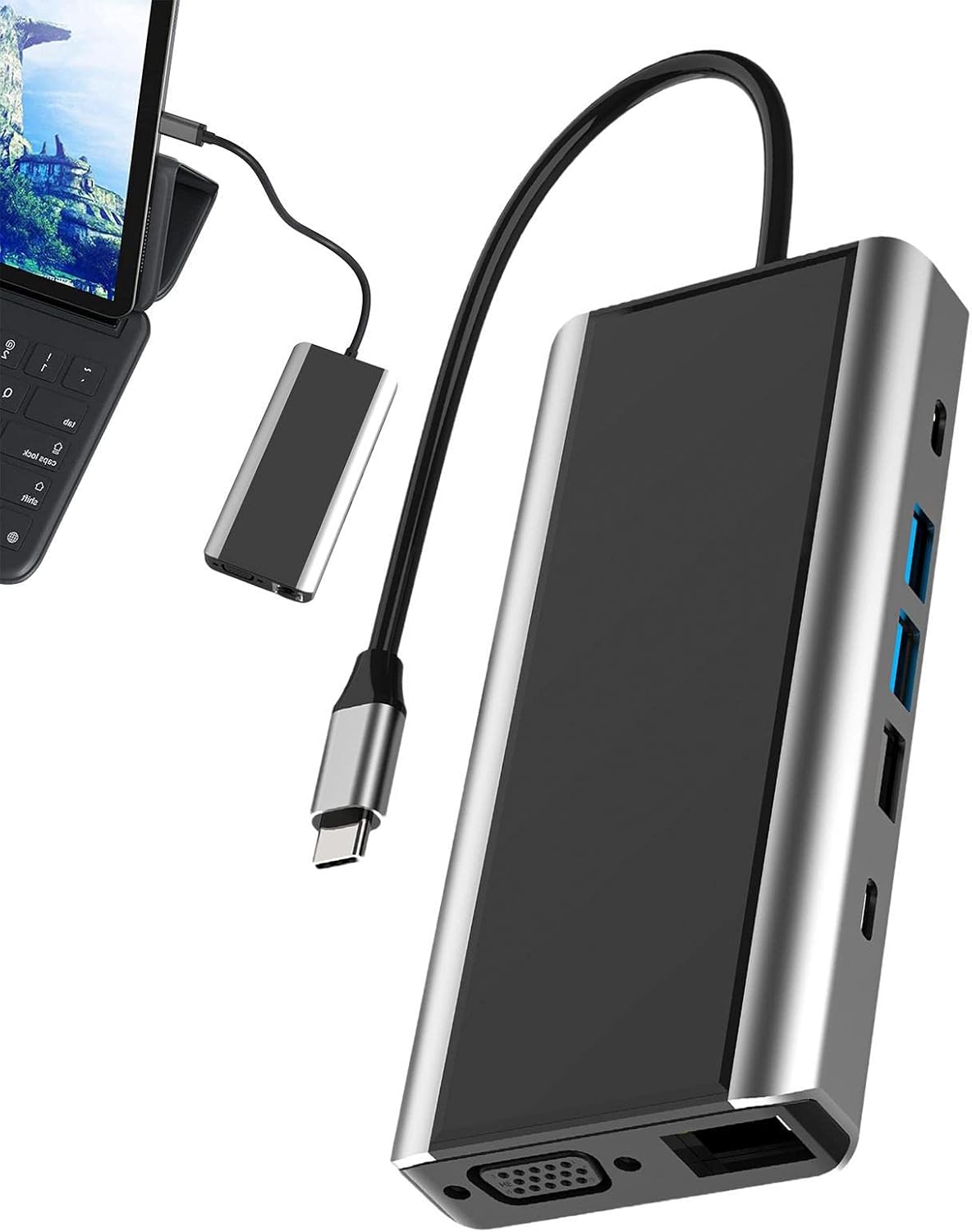 Laptop Docking Station,13 in 1 Type C Adapter Hub