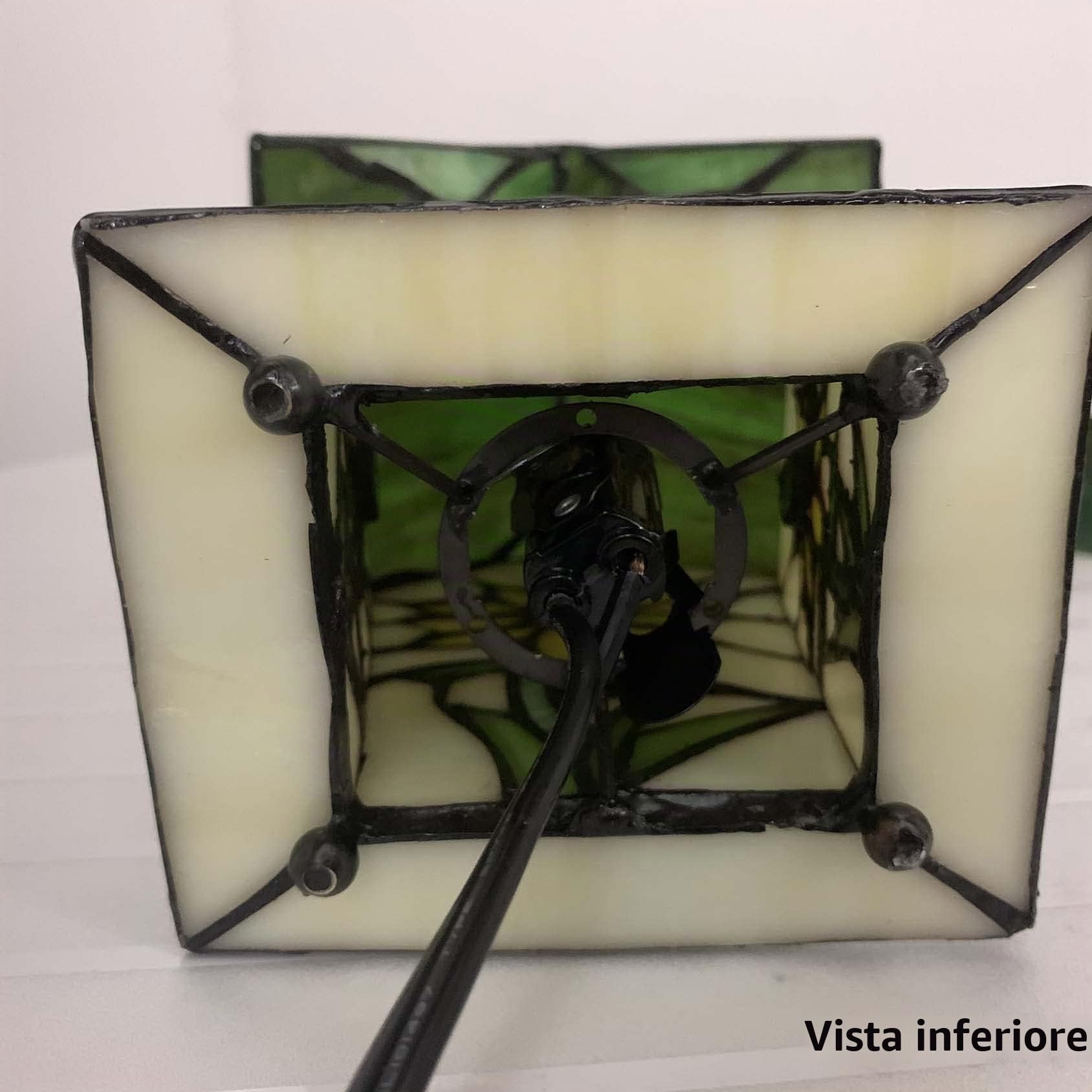 Bieye L30781 Lampada da tavolo a forma di casetta per uccelli in vetro colorato in stile Tiffany per l'arredamento della casa (altezza 7 pollici, girasole)
