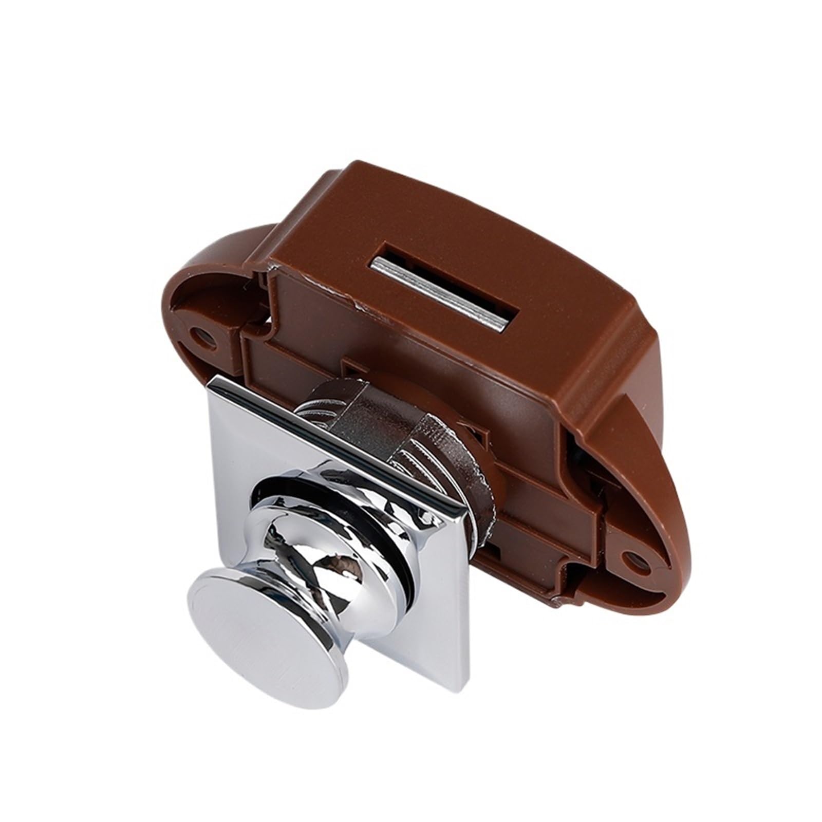 Verrou à bouton-poussoir TQSKA en nickel satiné pour meuble de camping-car (Lot de 5)