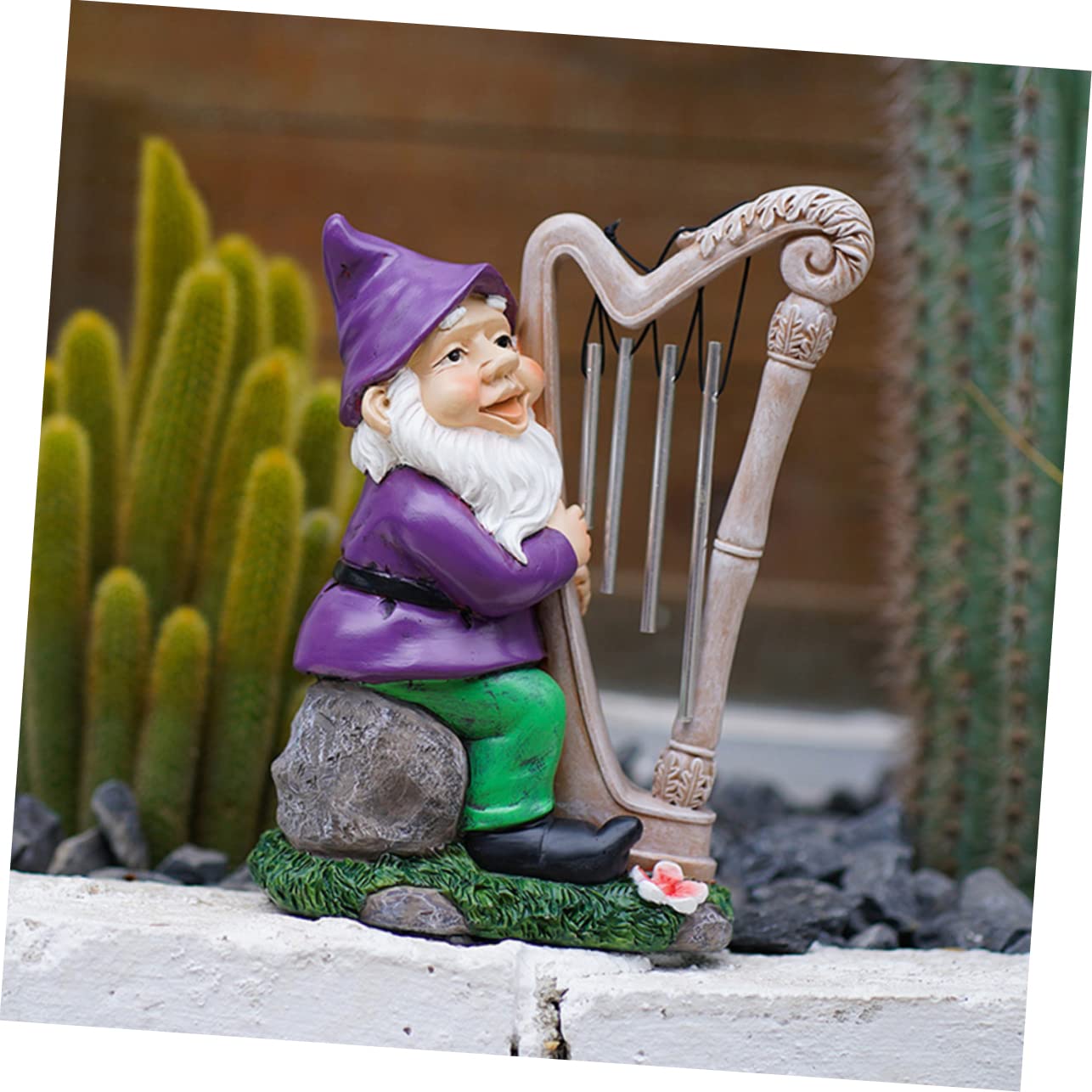 Sosoport GNOME De Jardin Résine avec Éolien Décoration Extérieure Ornement De Jardin Anniversaire