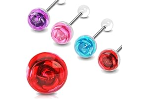 Double Rose Tongue Rings