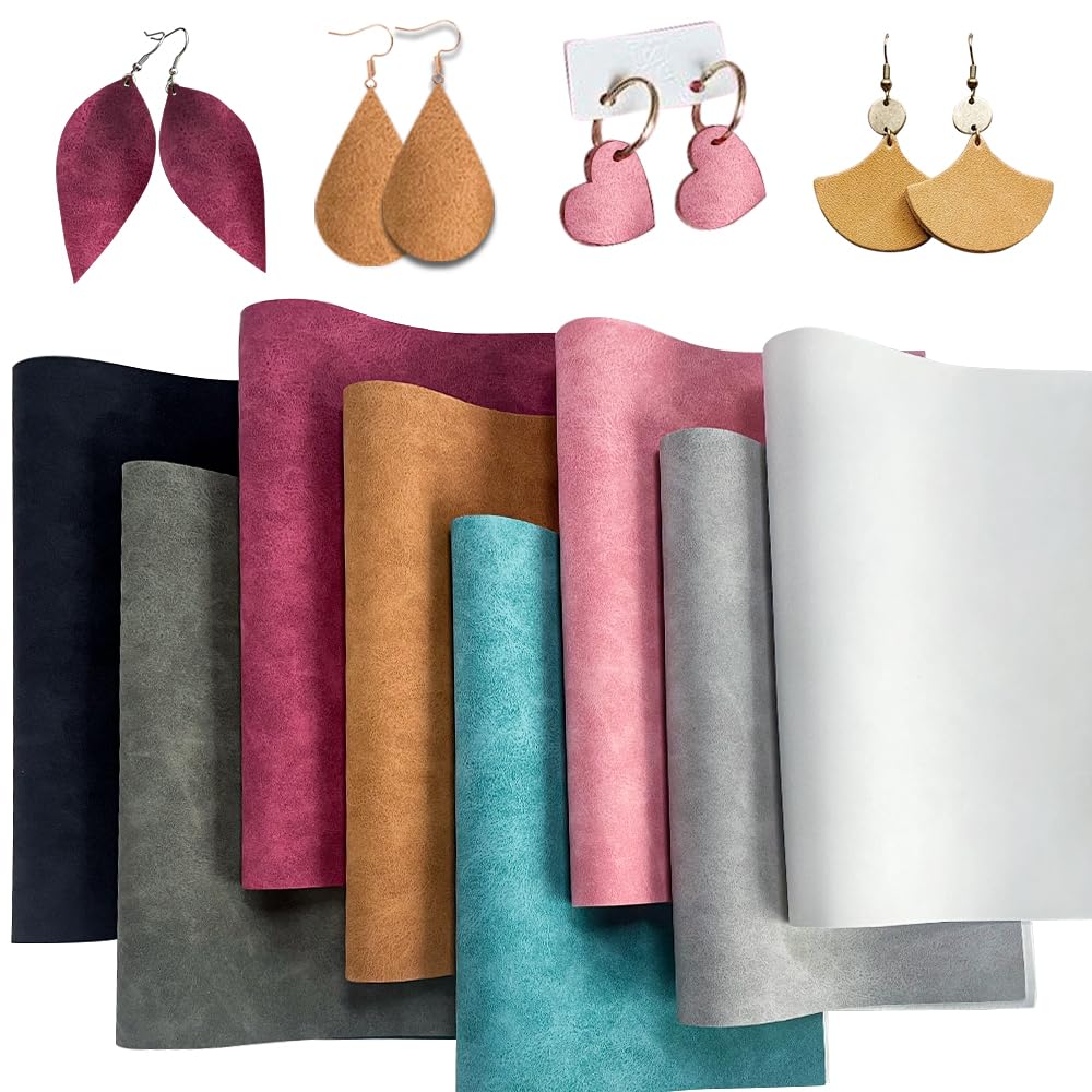 XHT 8 pezzi 21 x 30 cm Similpelle liscia e morbida finta pelle scamosciata, similpelle per artigianato, cucito, progetti fai da te