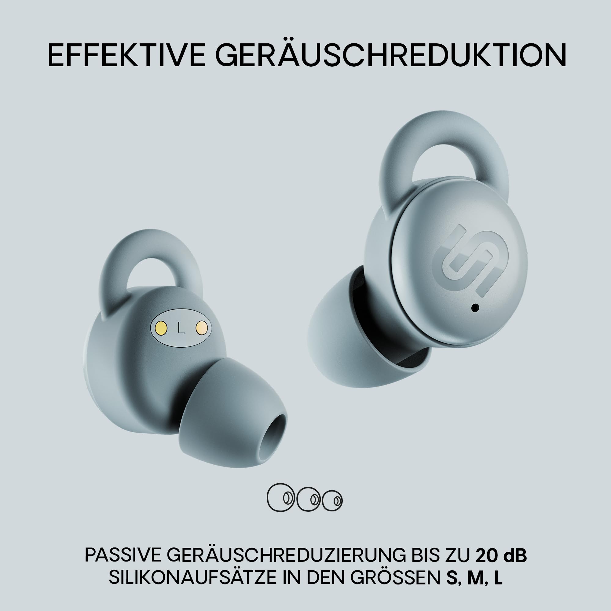 Urbanista Mini auriculares para dormir Sleep Earbuds, auriculares con bloqueo de ruido, dormir de lado, reproducción de 27 horas, temporizador de sueño ajustable, diseño plano cómodo, puerto Bluetooth
