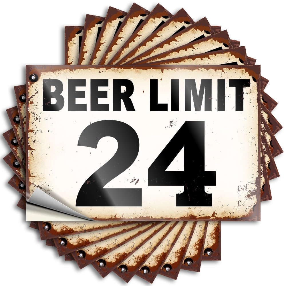 Fzfn Colour Tiny Lettering Sticker, Funny Patio Decor Garage Beer Limit 24 | Funny Quote Gamers Decals(6X9cm)