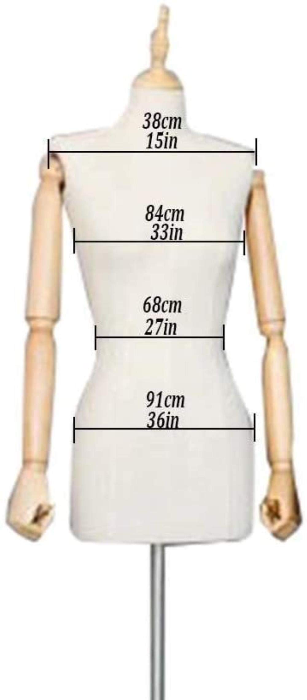 Manichini Professionali da Sartoria, Busto Femminile Vestito, Braccia Regolabili per sfilate di Abbigliamento e Gioielli.