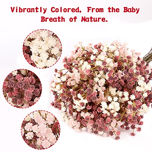 N&T Nieting Baby Breath Flowers,10Pcs Fake Gypsophila Plants Artificial Baby Breath Flowers For Wedding Bouquets Party Home Garden Decoration Pink #TOP2