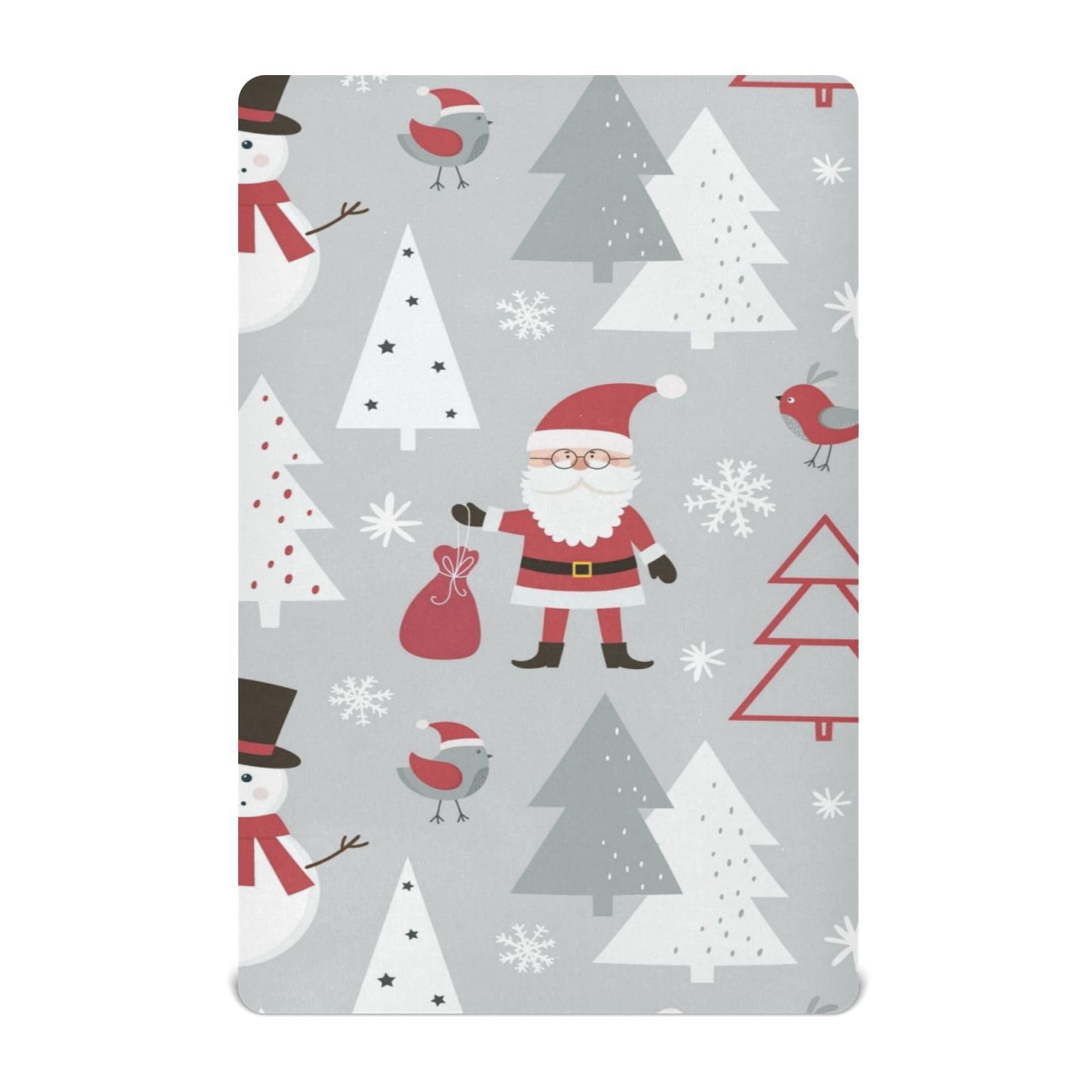 Moudou Christmas Santa Claus Playard Sheet for Boy Girls, Soft Breathable Fitted Toddler Sheet for Standard Playard Bed Mattress, 39 x 27 x 5 Inch