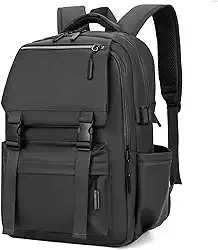 Mochila para Notebook Casual com Compartimento Impermeável Masculina e Feminina Funcional em Couro Sintético Resistente Para o Dia-a-dia, Trabalho, Estudo e Lazer