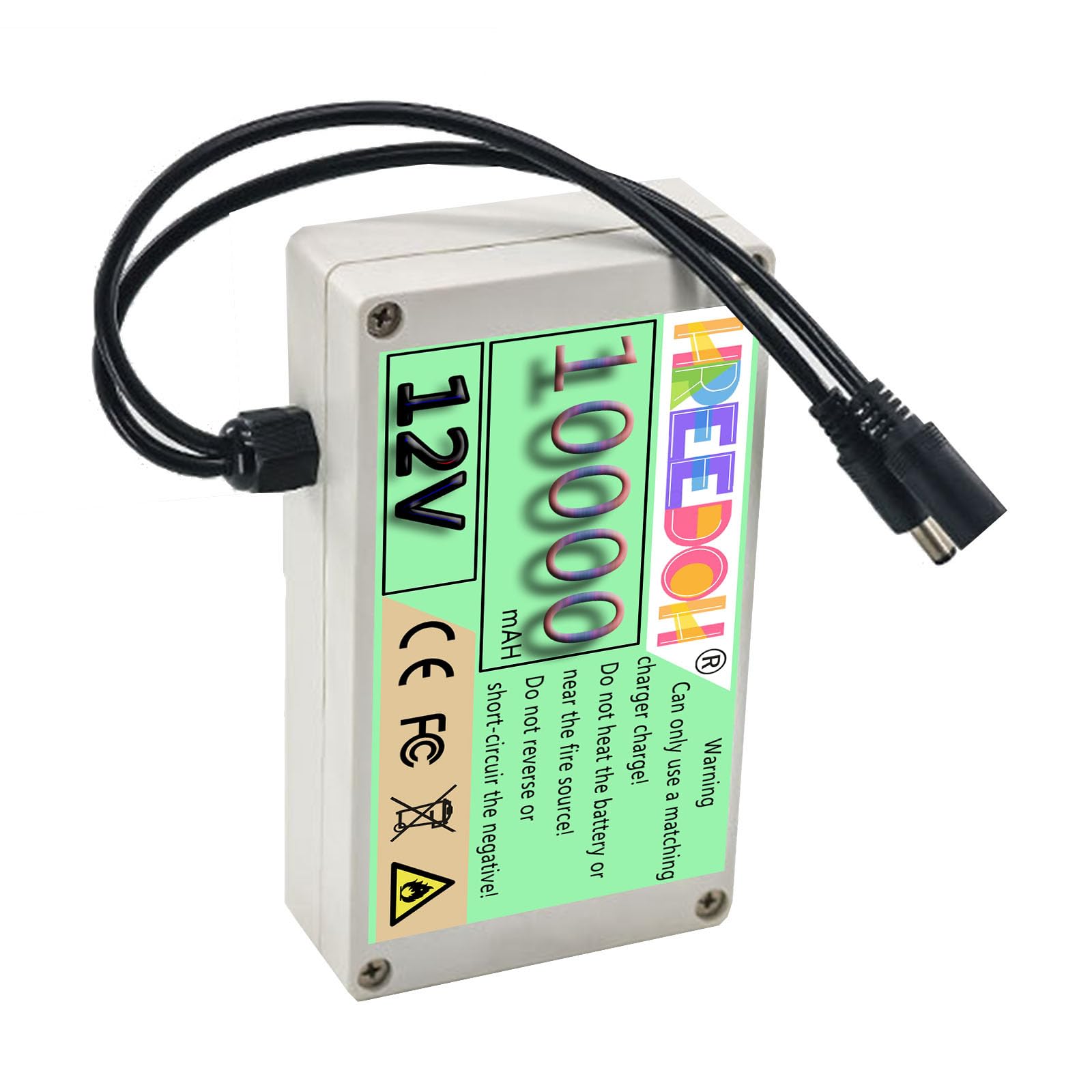 Akumulator litowy 12 V, akumulator litowo-jonowy 12 V, 10 Ah z ładowarką do urządzeń monitorujących/oświetlenia LED/głośników