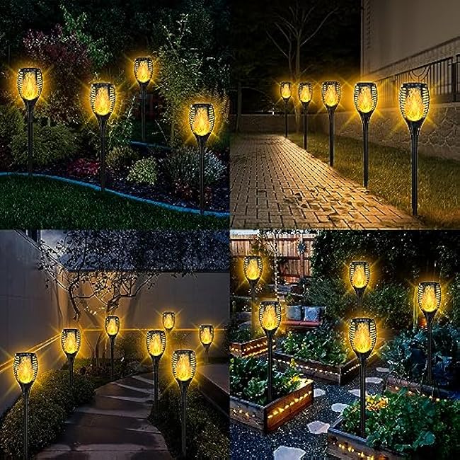 Solar Lights Solar Torch Lights Solar Garden Lights 4 Pack