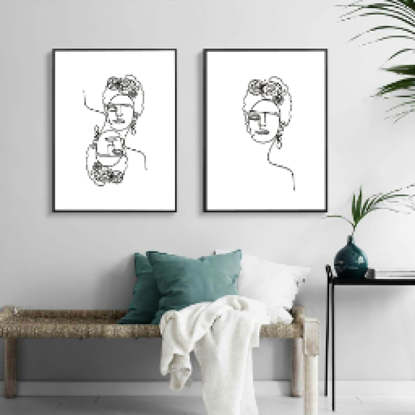 Peinture sur toile femme minimaliste grand format 70x100cm design - 8