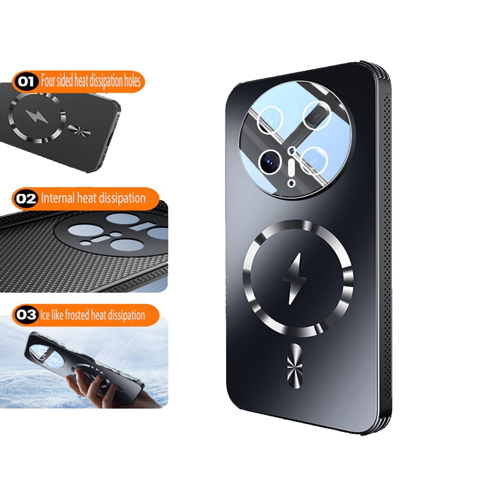 Etui do Huawei Pura 80/80 Pro/80 Pro+/80 Ultra, ochrona przed upadkiem, etui rozpraszające ciepło, osłona obiektywu urządzenia (metal, 80)