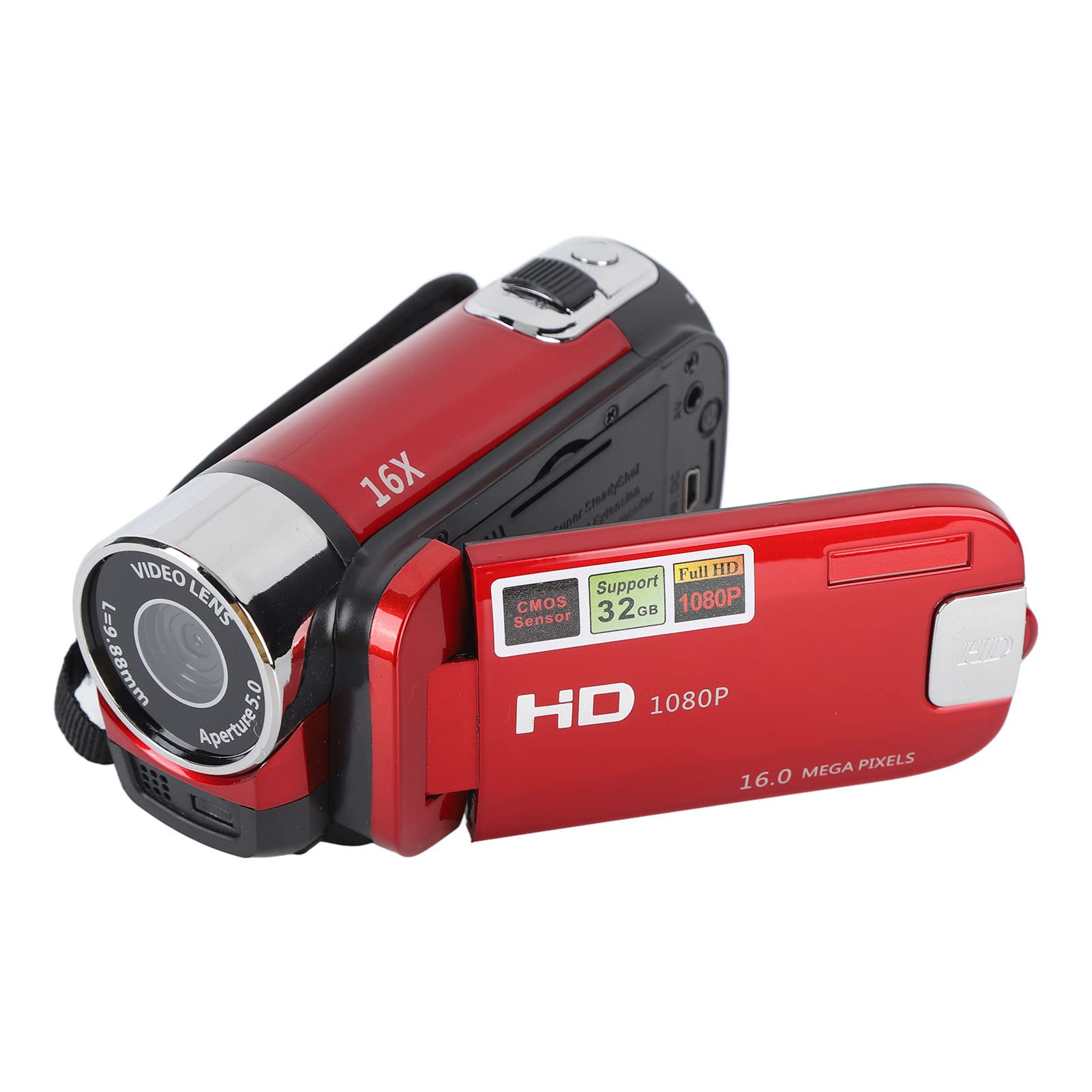 Ausla Videocamera, Videocamera DV Ultra HD 4K da 48 MP per Registratore Webcam con Zoom Digitale con Schermo TFT Ruotabile da 2,7 Pollici, Luce di Riempimento, capacità