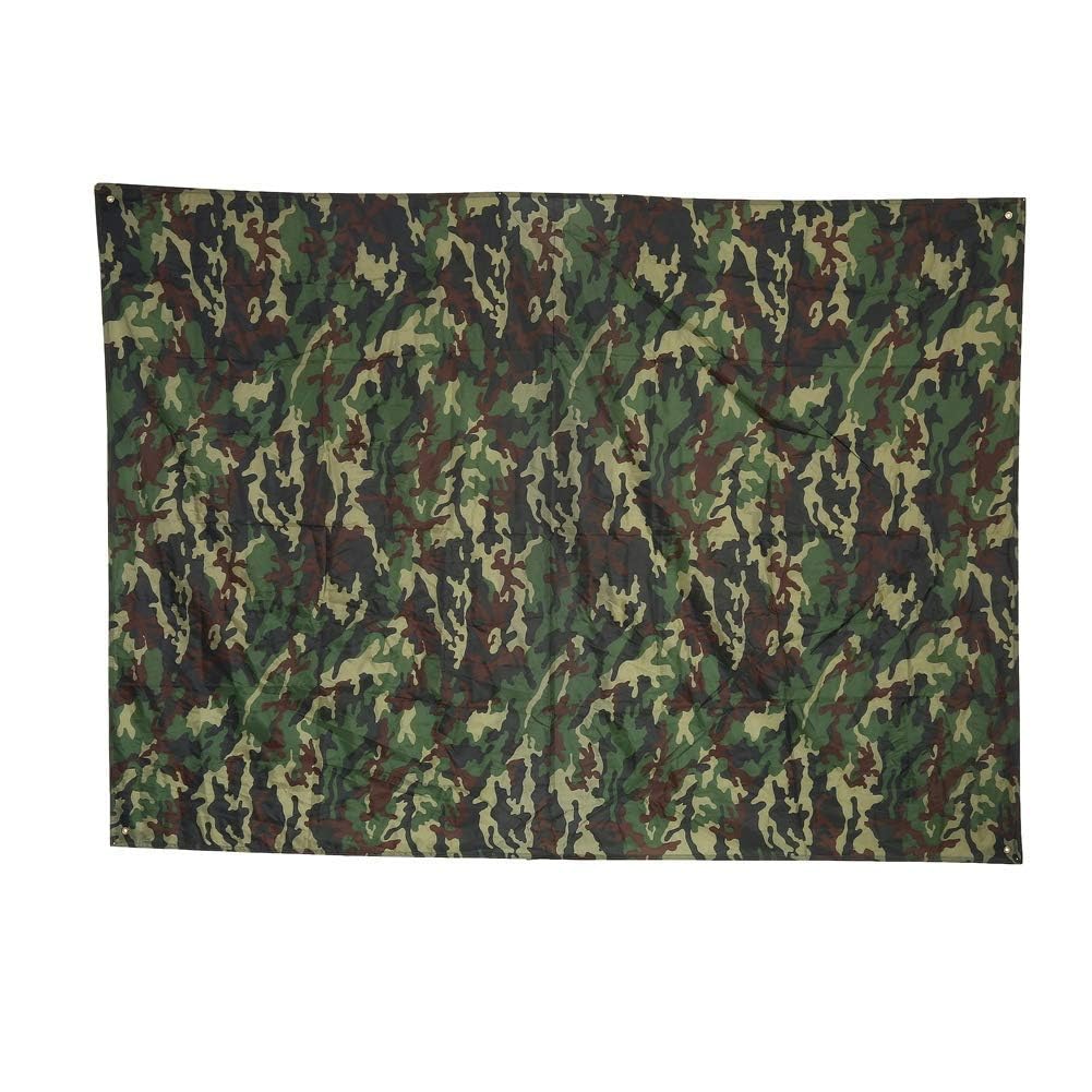 Alomejor Camouflage (Green) Tent Tarp Rainproof Portable Camouflage Tent Tarp Sheet Camping Shelter For Outdoor Hiking Hunting(2 * 1.5米)