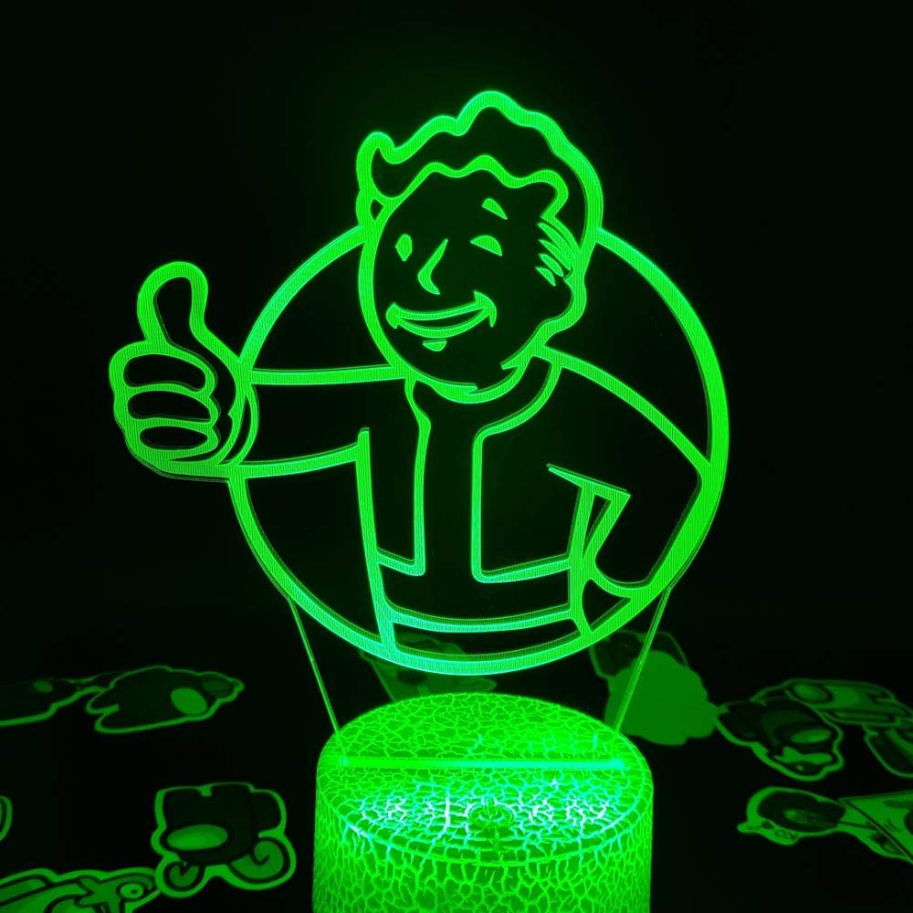 3D Lampada Illusion Optical Night Light, CKW 7 Cambia colore Touch Switch Decorazione Lampade Per comodino Bambini cameretta (A