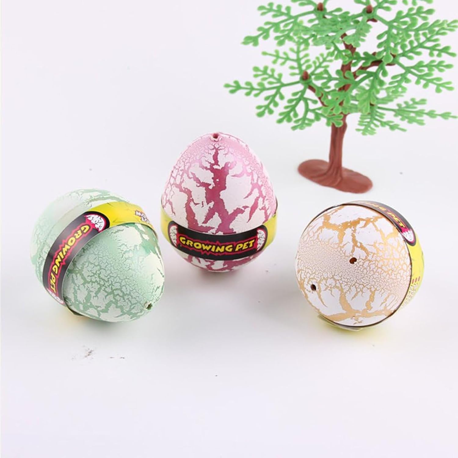 12Pcs Hatching Dinosaur Eggs, Novelty Magic Growing Pet Dinosaur Egg in Water, Easter Dino Egg Toys Gifts for Kids Party Supplies